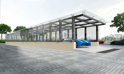 现代地下车库入口3D模型下载